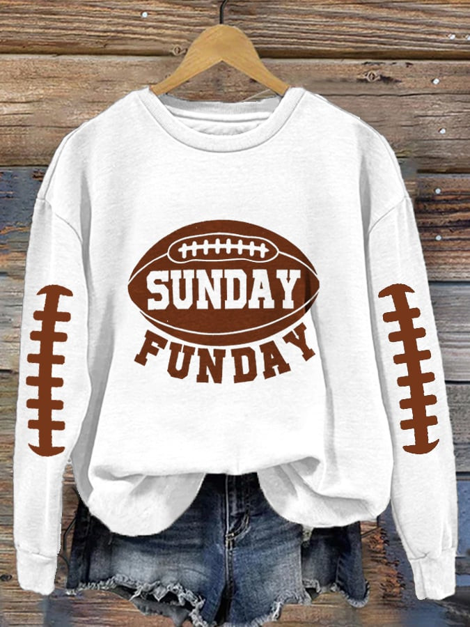 Sunday Funday Football Themed Sweatshirt Game Day Apparel Unique Gifts For Football Fans