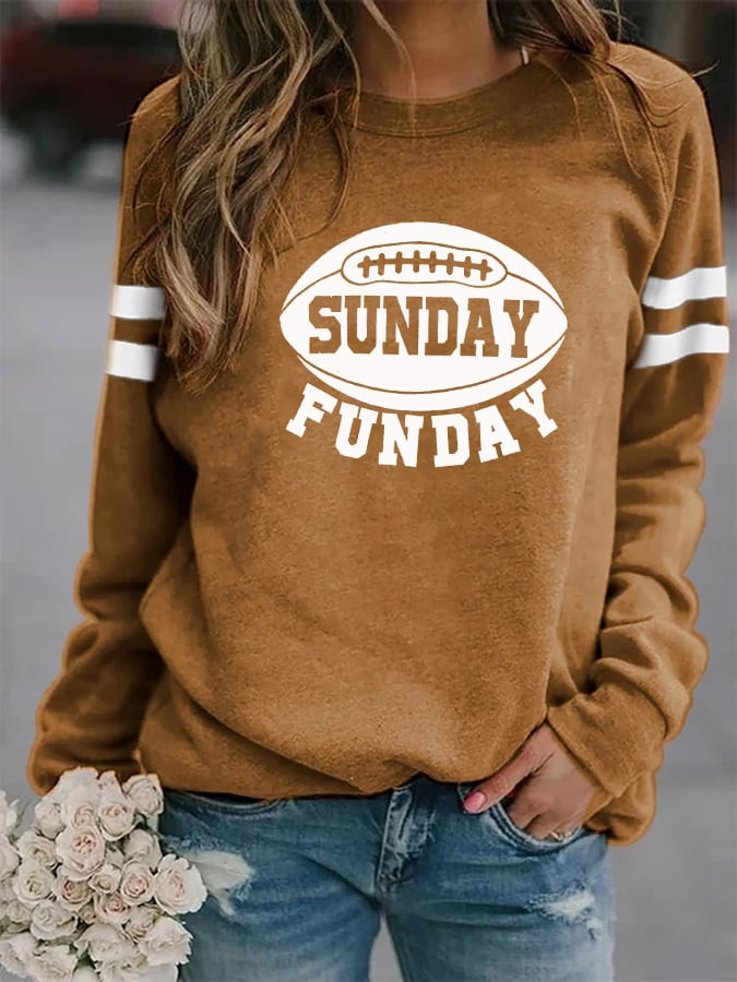 Sunday Funday Football Themed Sweatshirt Game Day Clothing Gift Ideas For Football Enthusiasts