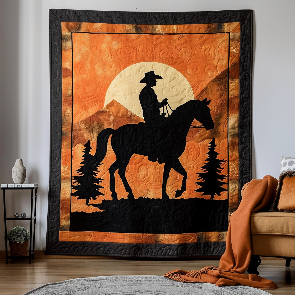 Sundown Silhouette Quilted Blanket Gift Ideas For Cow Lovers