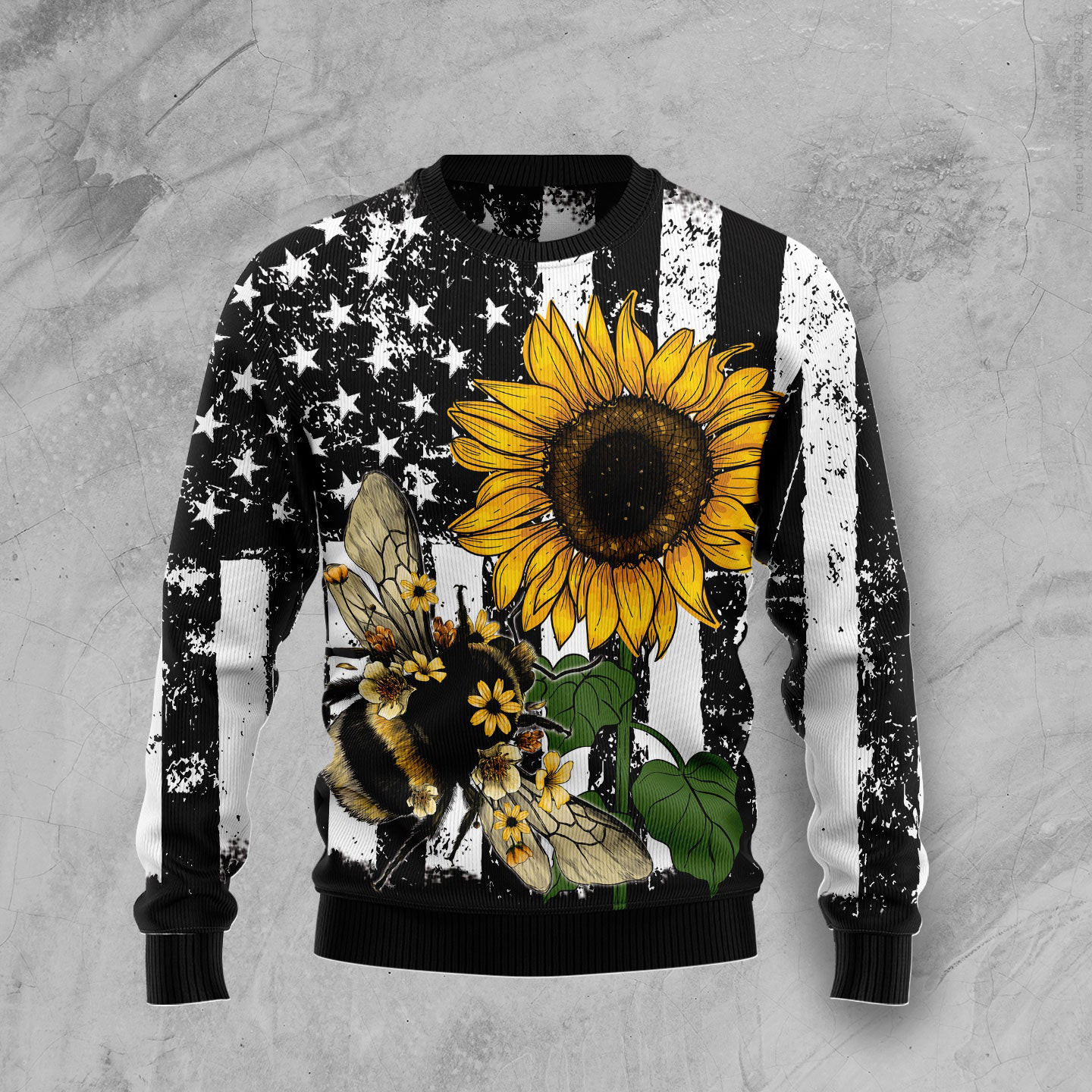 Sunflower And Bee Ugly Christmas Sweater Holiday Apparel Christmas Gifts For Beekeepers