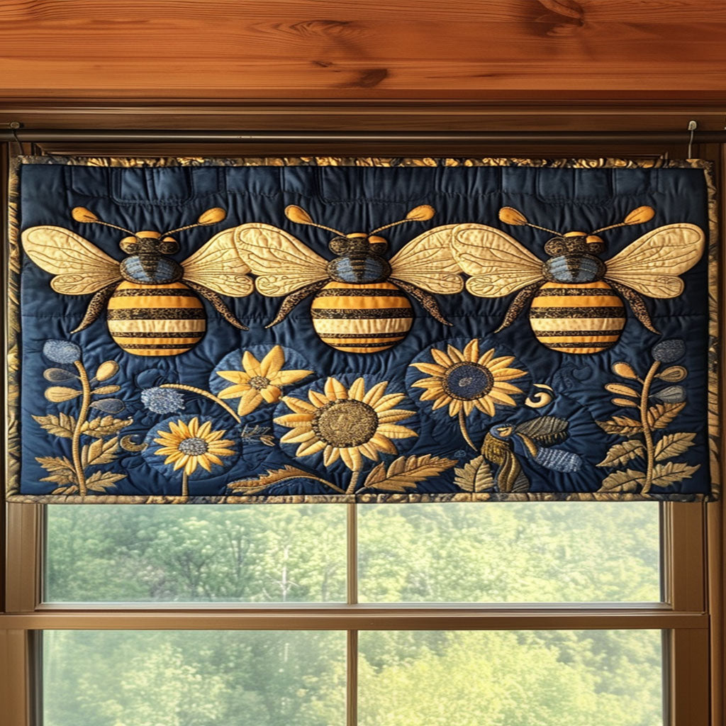 Sunflower Bees Quilted Valance Dining Table Decor Cactus Gifts For Him