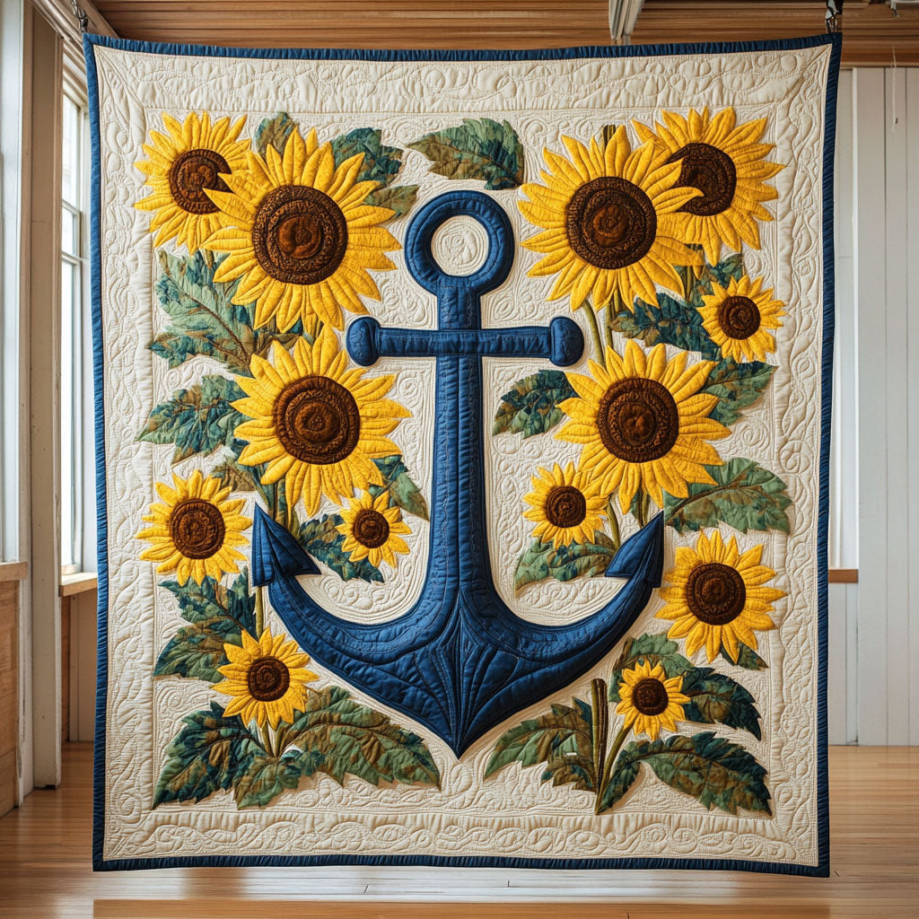 Sunflower Bloom Anchor Quilt Stylish Quilt Blanket to Upgrade Your Bedroom