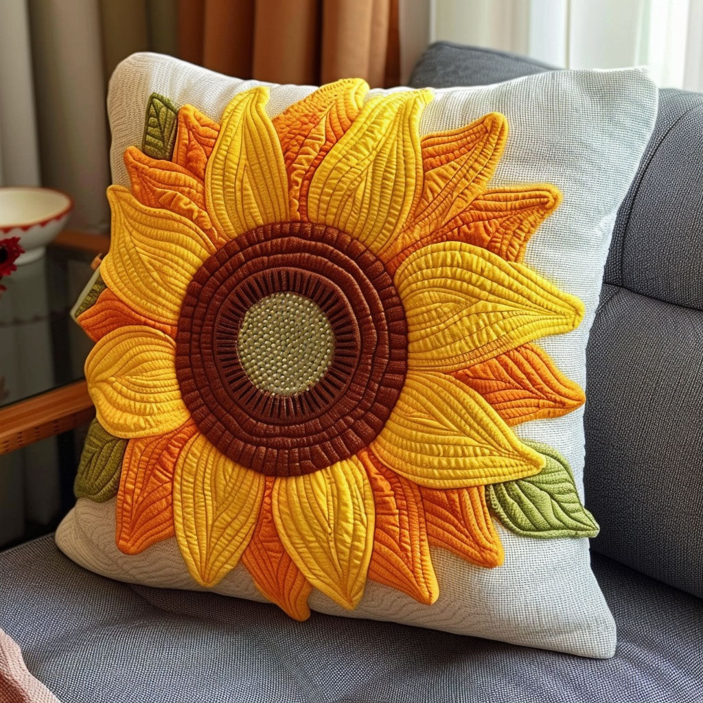 Sunflower Bloom Pillow Case Elegant Pillow Cover Gift for Home Lovers