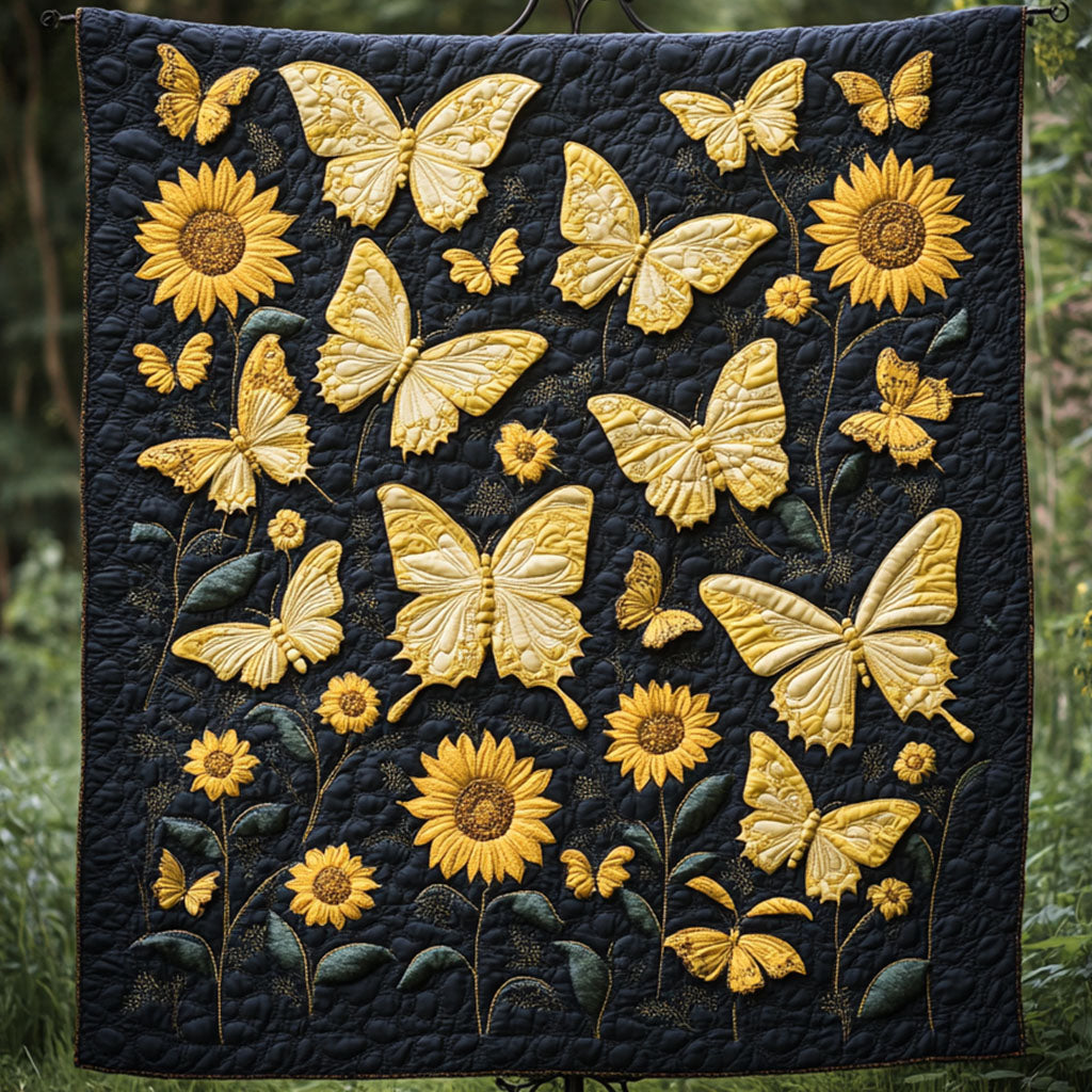 Sunflower Butterflies Quilted Blanket Christmas Room Decor Sunflower Items For Gifts