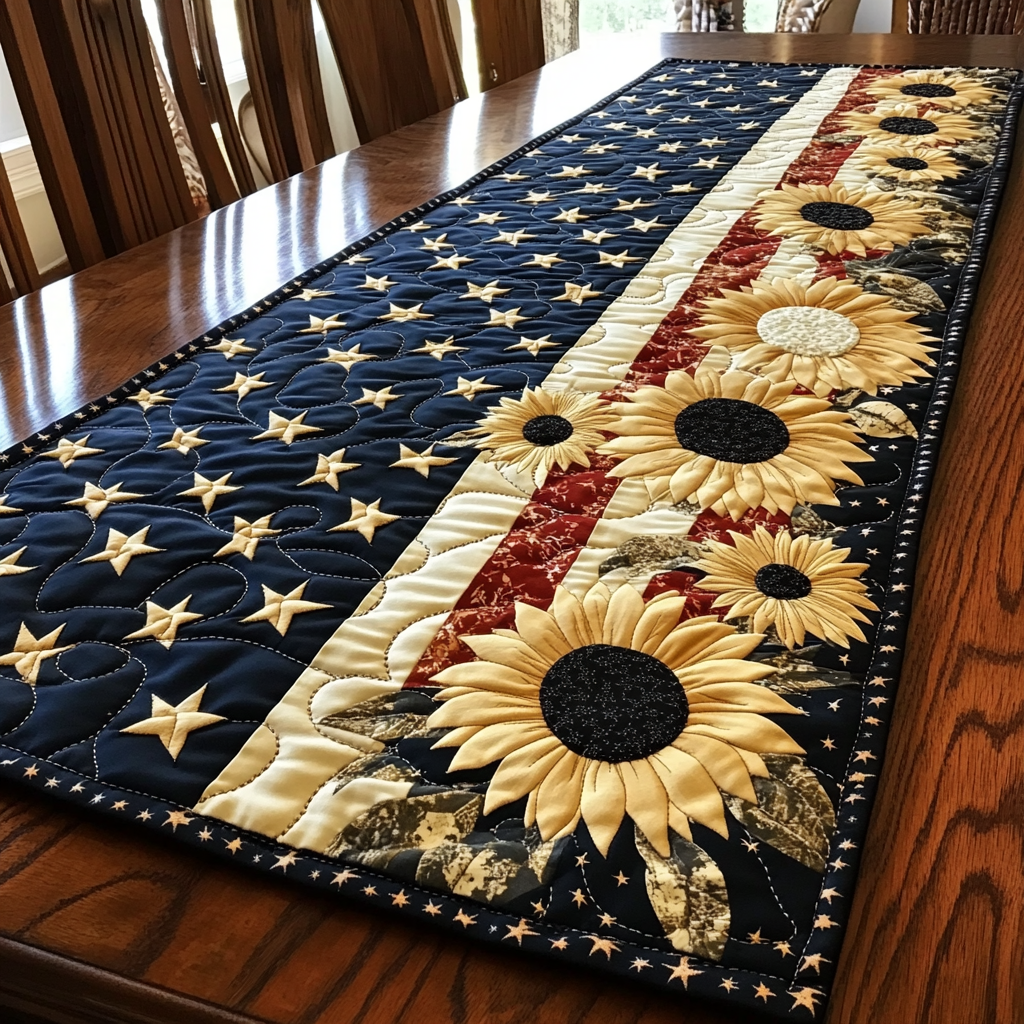 Sunflower Charm Quilted Table Runner Dining Room Table Decor Ideas Flower Arrangement Ideas