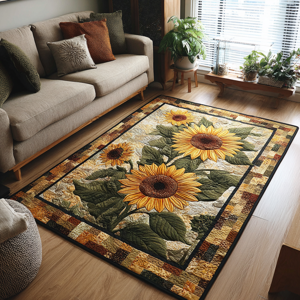 Sunflower Delight Area Rug  Kitchen Rugs Christmas Gifts For Coworkers