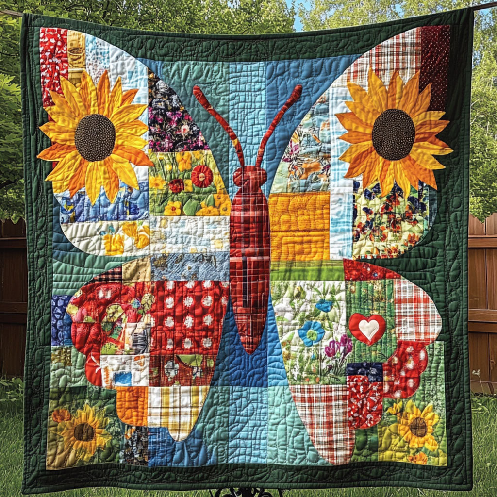 Sunflower Dream Quilted Blanket Best Throw Blanket Cute Butterfly Lover Ideas For Gifts