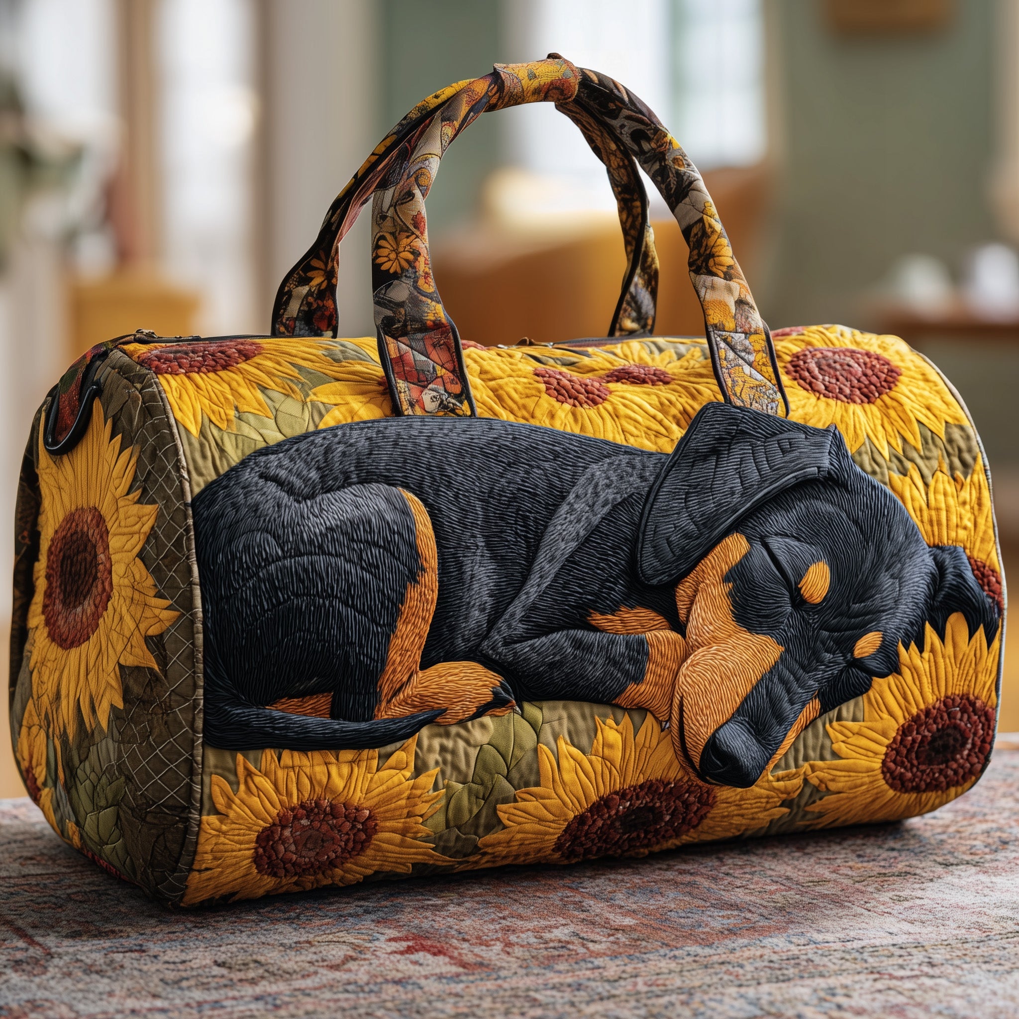 Sunflower Dream Quilted Duffle Bag Gift For Family