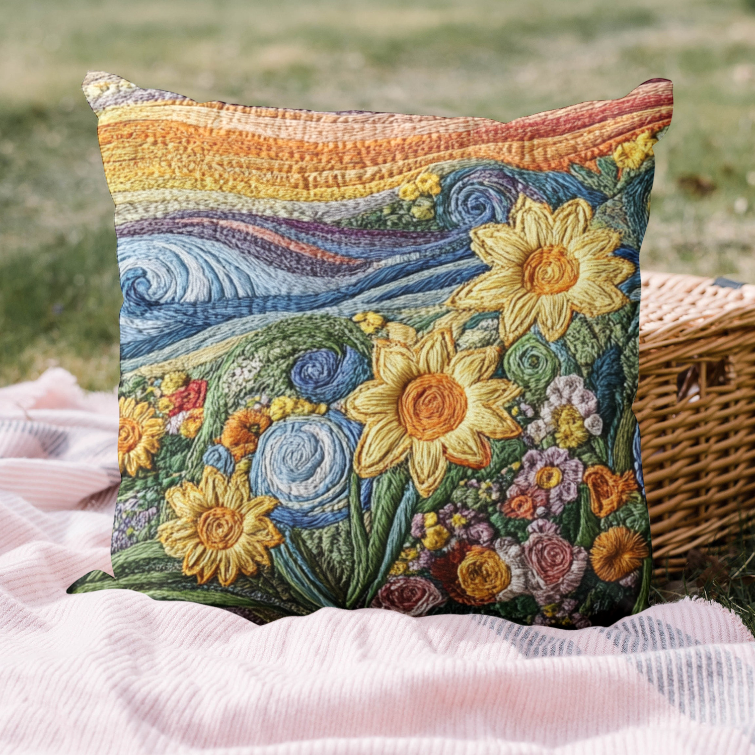 Sunflower Dream Quilted Pillow Case Decorative Pillow Cases Gifts For Sunflower Lovers