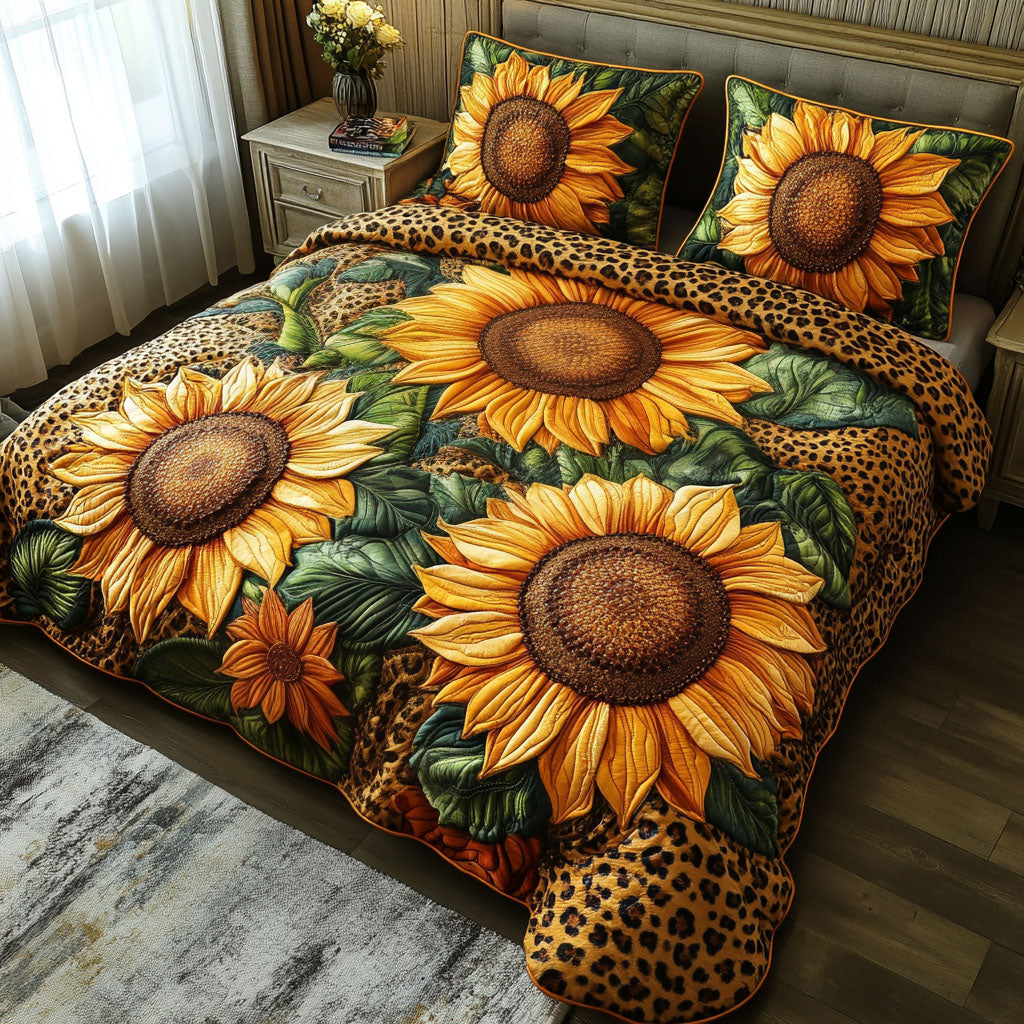 Sunflower Dreams Quilted Bedding Set Unique Bed Sheet Set Sunflower Presents Merchandise