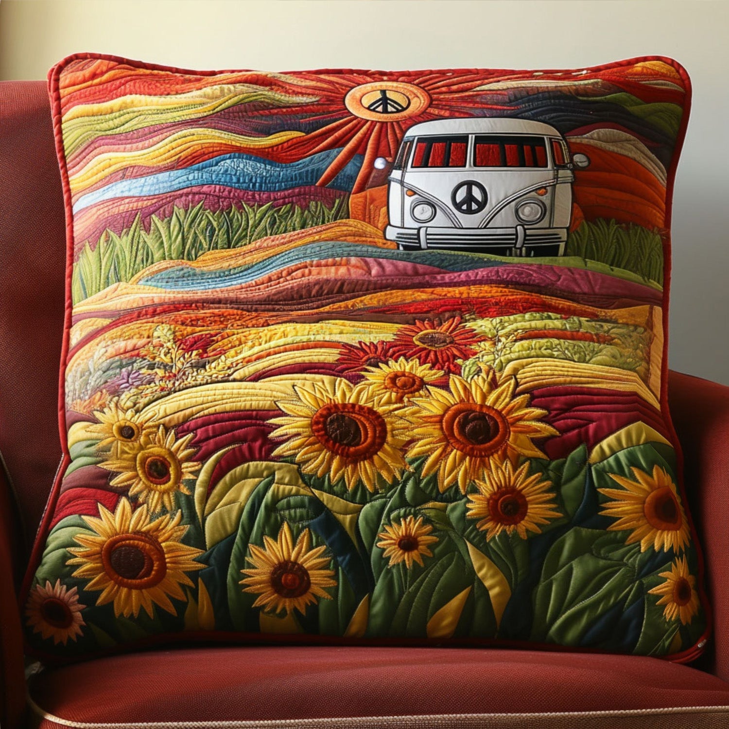 Sunflower Dreams Quilted Pillow Case Cute Pillow Covers Sunflower Christmas Gift Ideas