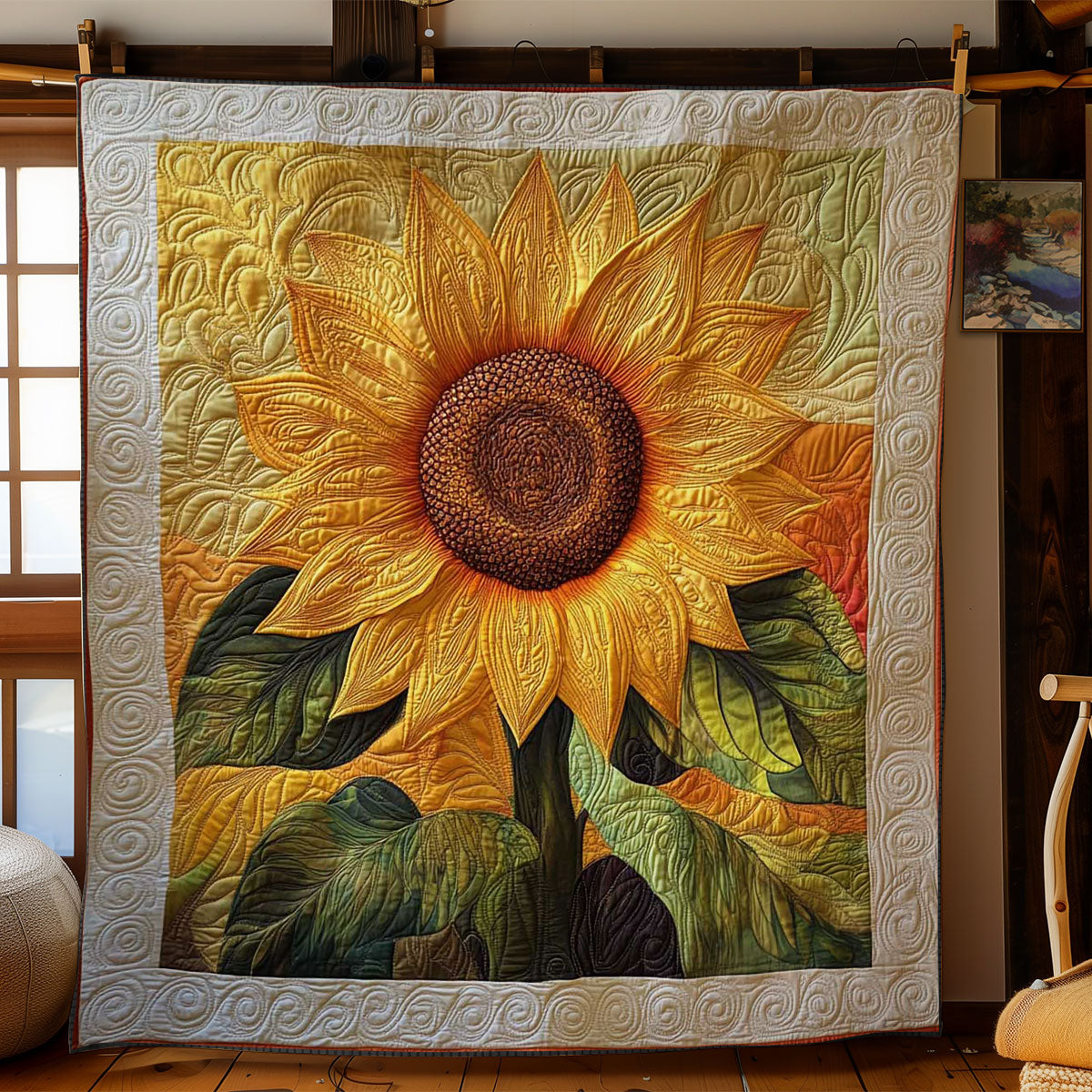 Sunflower Fields Quilt High-Quality Cotton Quilt Blanket for Restful Sleep