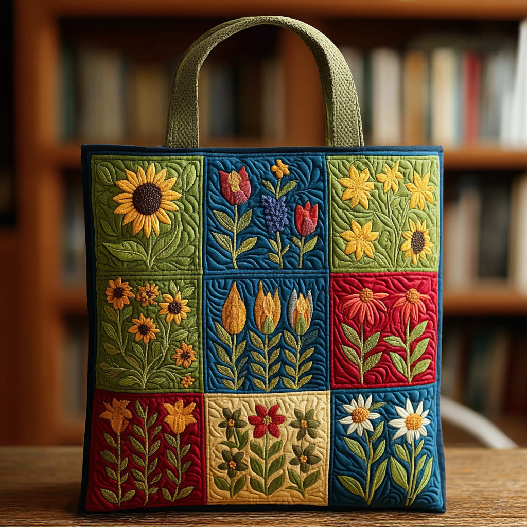 Sunflower Flower Quilted Tote Bag Christmas Gifts For Grandparents