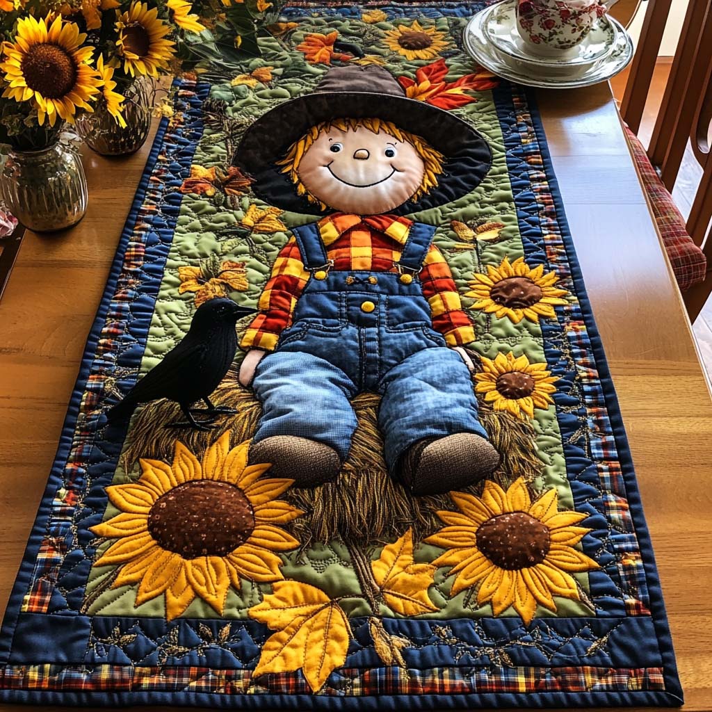 Sunflower Friend Quilted Table Runner Best Fall Table Runners Good Family Gifts