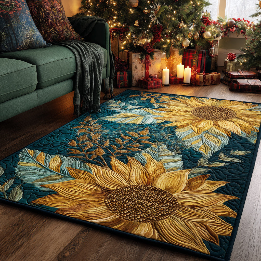 Sunflower Garden Area Rug Christmas Entry Way Decor Sunflower Presents