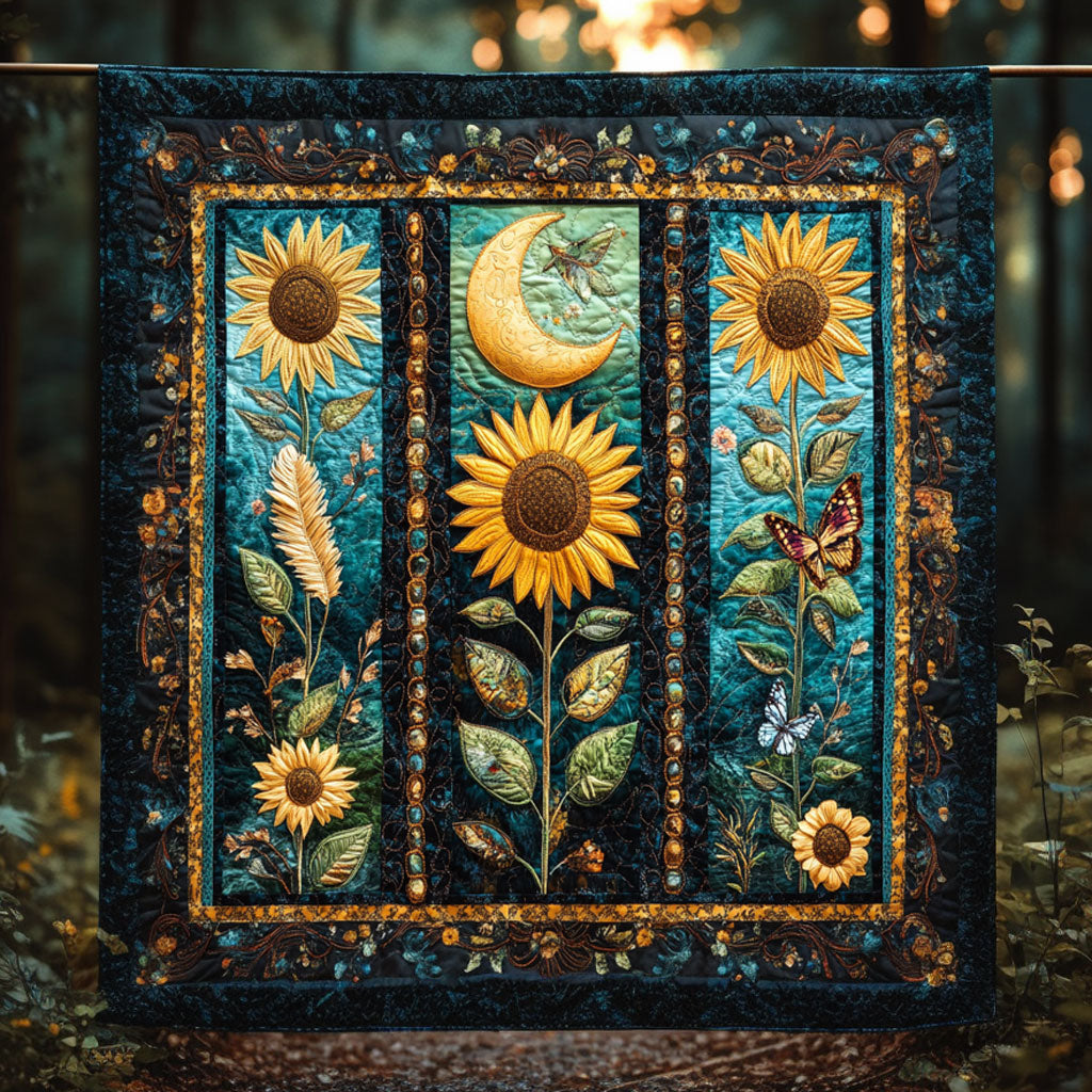 Sunflower Garden Quilt Luxury Quilt Blanket for Elegant Home Decor