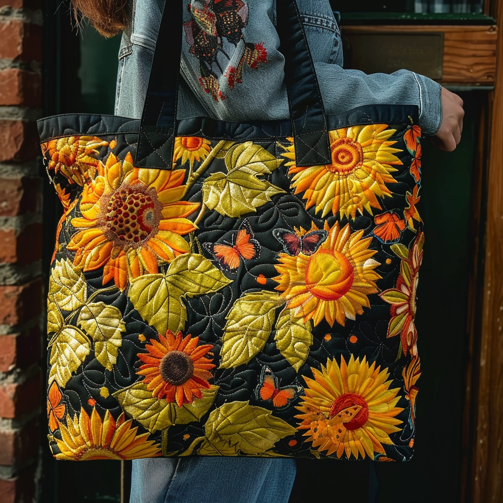 Sunflower Garden Quilted Tote Bag Sunflower Gifts For Friends