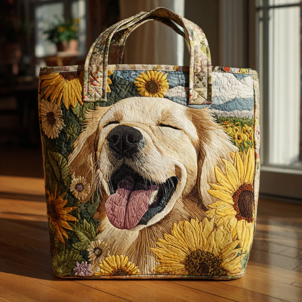 Sunflower Golden Retriever Quilted Tote Bag Christmas Giving Ideas For Families