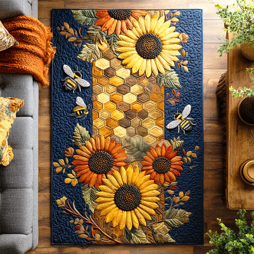 Sunflower Hive Area Rug Christmas Entryway Decor Presents For Beekeepers