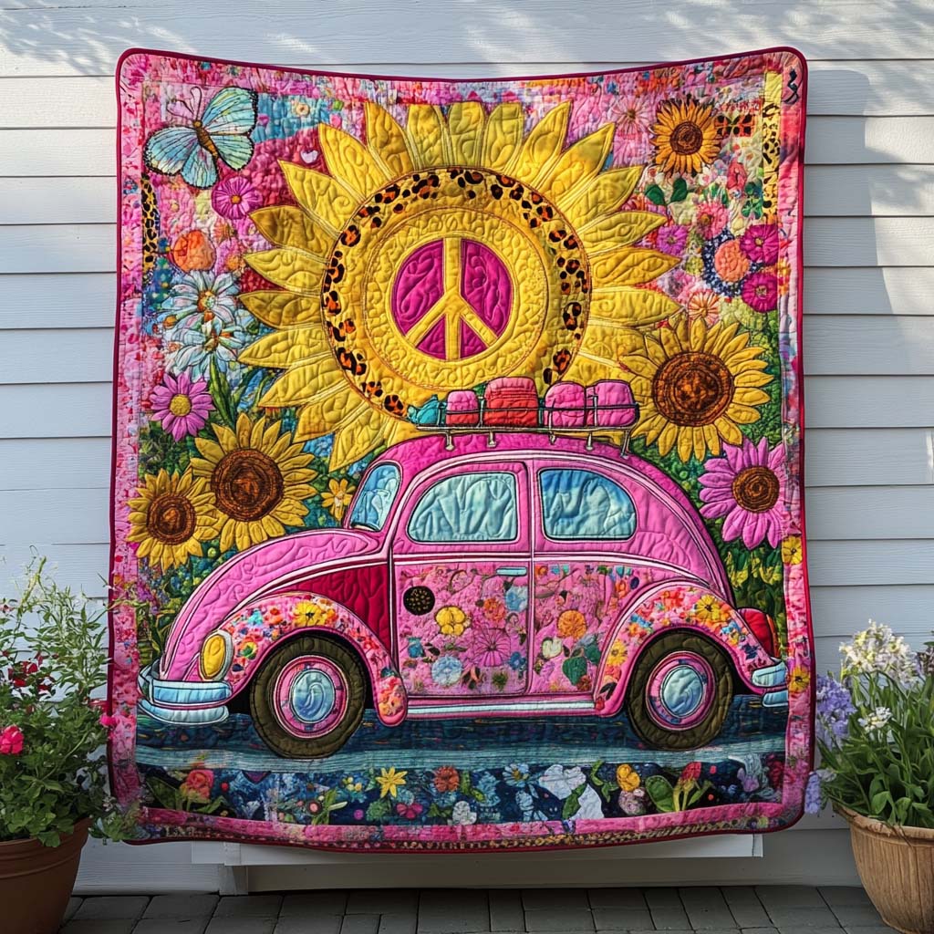 Sunflower Journey Quilted Blanket Bed Christmas Decor Black Cat Presents