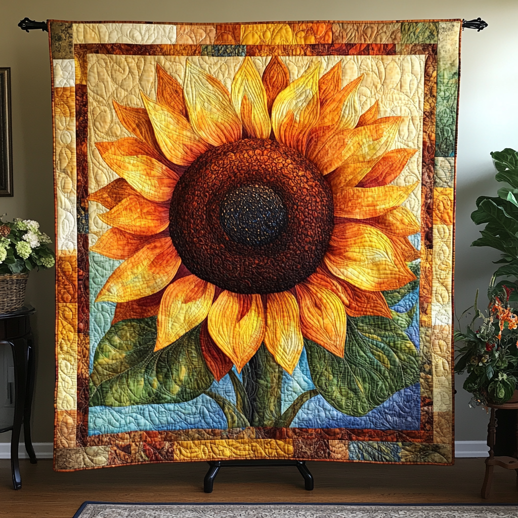 Sunflower Joy Quilted Blanket Sunflower Gifts For Friends