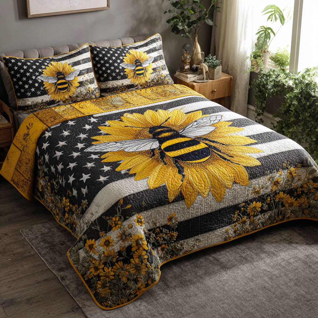 Sunflower Magic Quilted Bedding Set Bed Decor Ideas Sunflower Items For Gifts