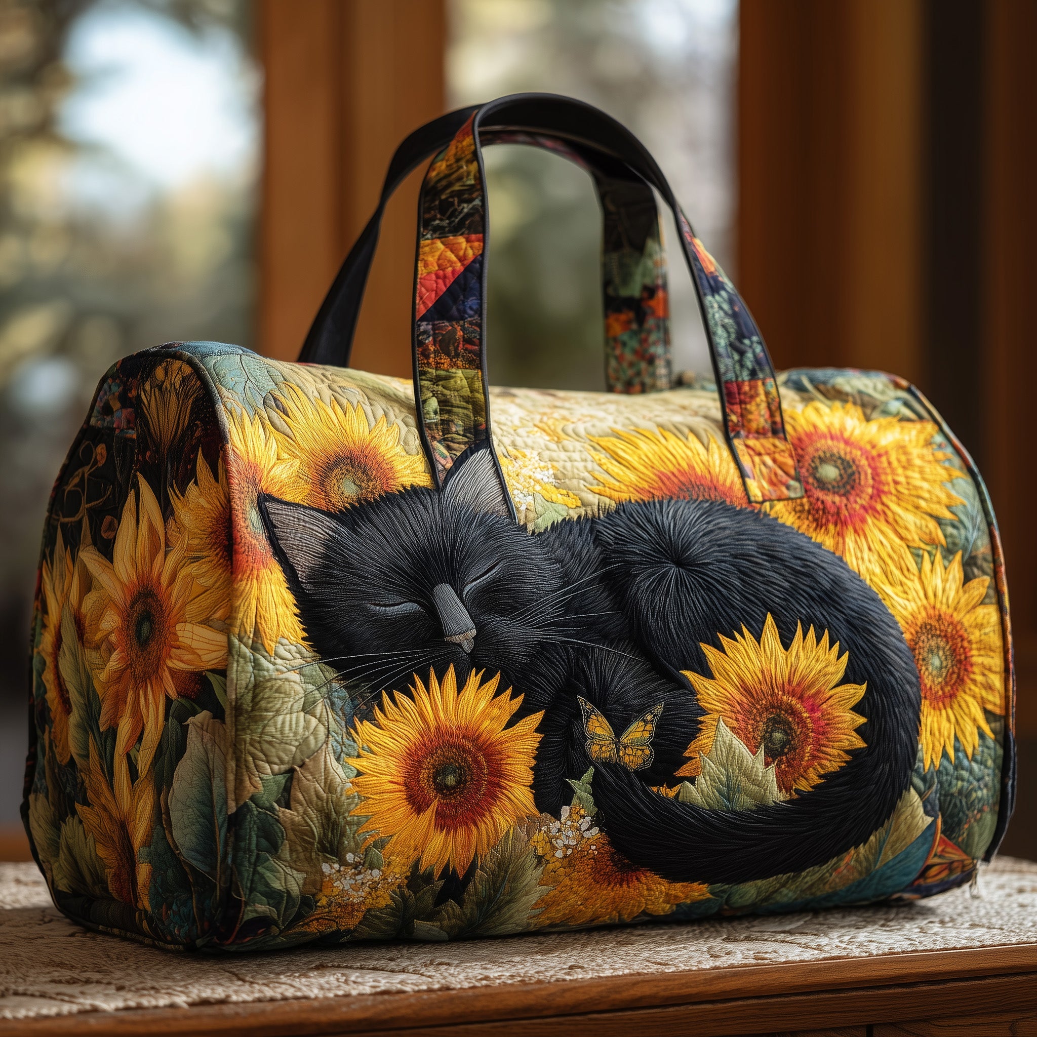 Sunflower Paw Quilted Duffle Bag Daily Essentials Organizer