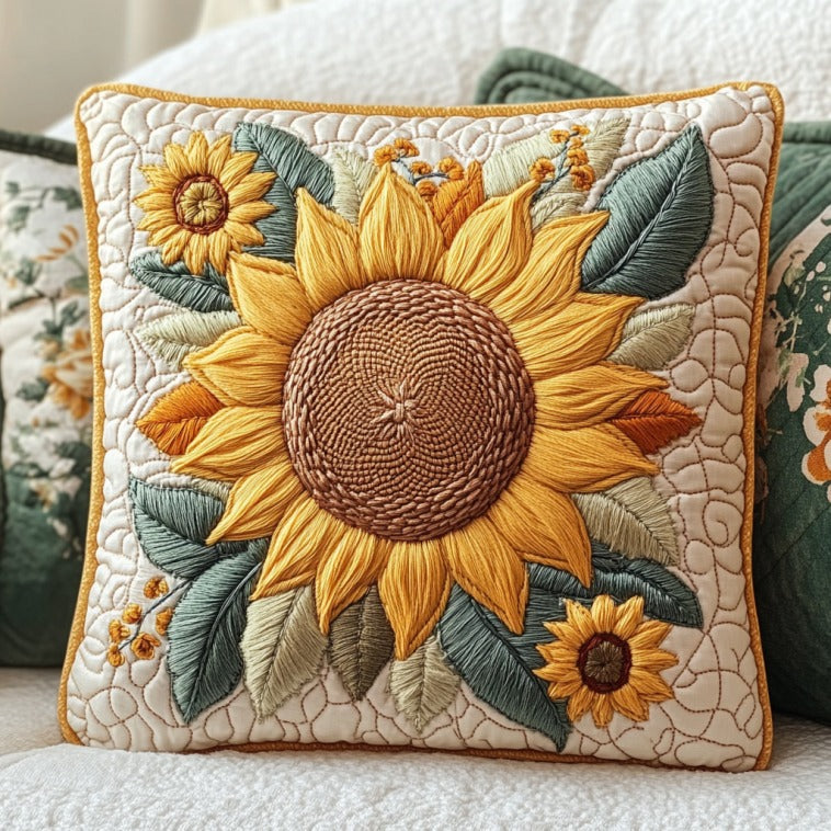 Sunflower Quilt Pillow Case Elegant Pillow Case Set for Bedroom Decoration