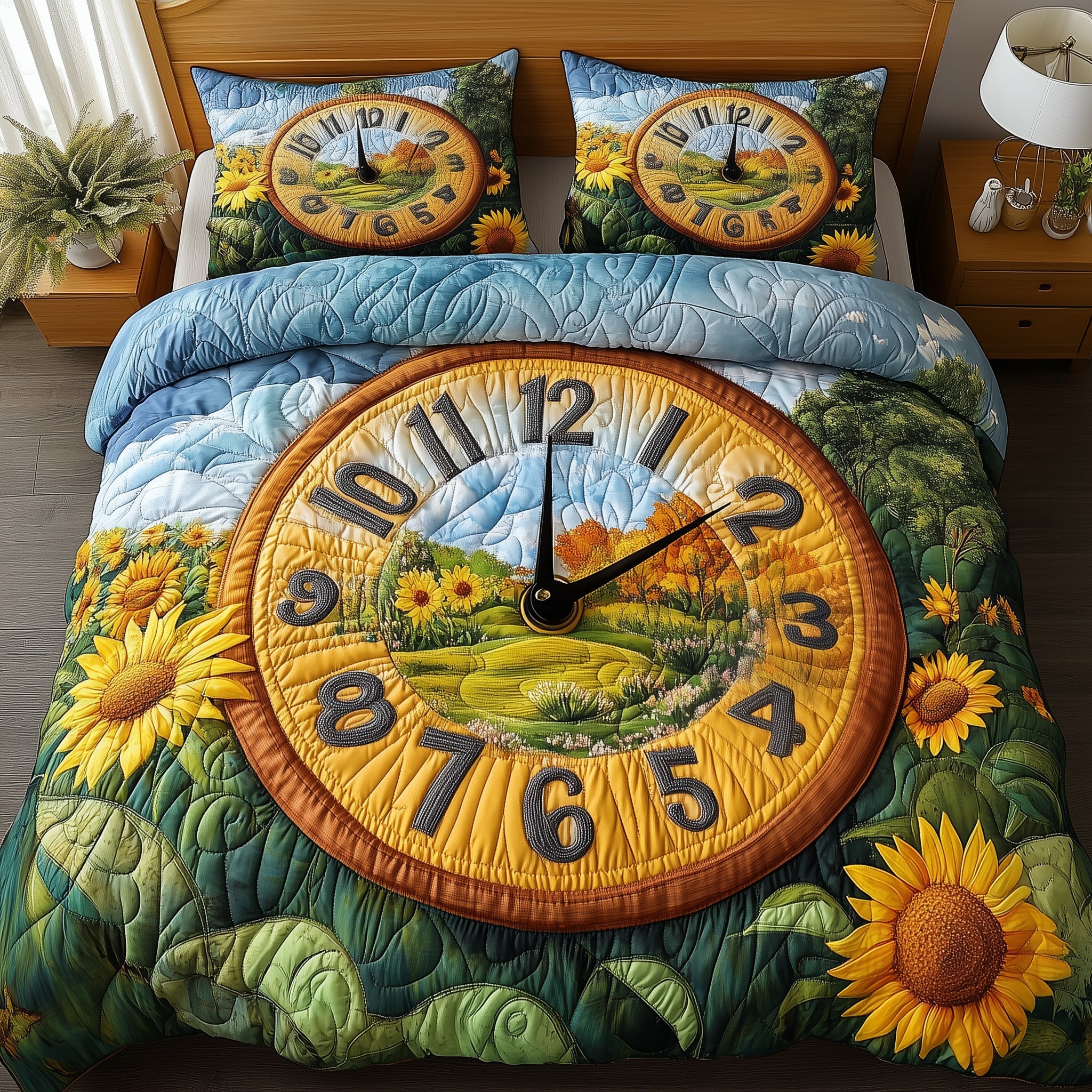 Sunflower Quilted Bedding Set Duvet Cover Merchandise Best Christmas Gifts For Sister In Law
