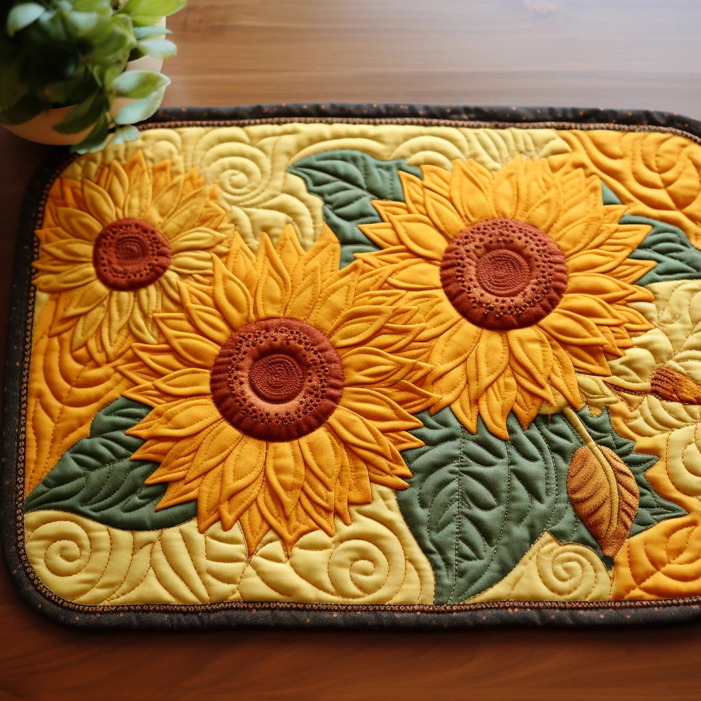 Sunflower Quilted Placemat Floral Placemats Great Gifts For Mom