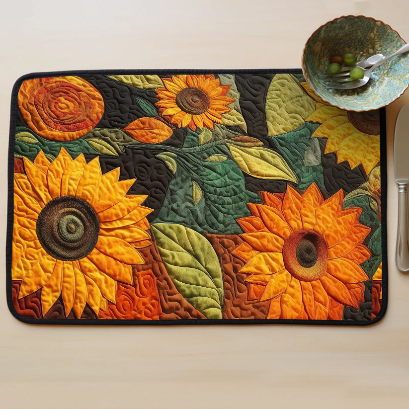 Sunflower Quilted Placemat Placemats For Round Table Retirement Gift Ideas For Men