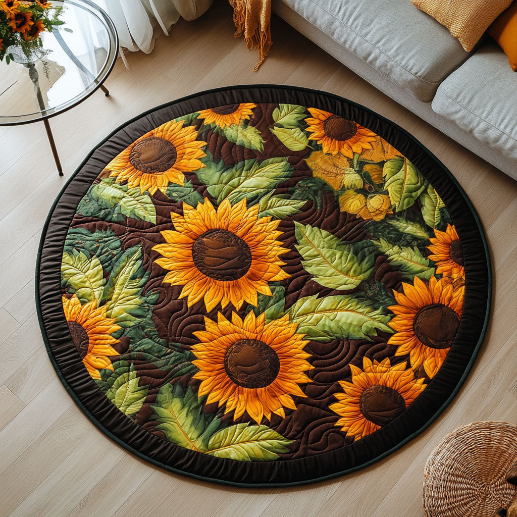 Sunflower Quilted Round Mat Home Entrance Decor Ideas To My Daughter Sunflower Blanket
