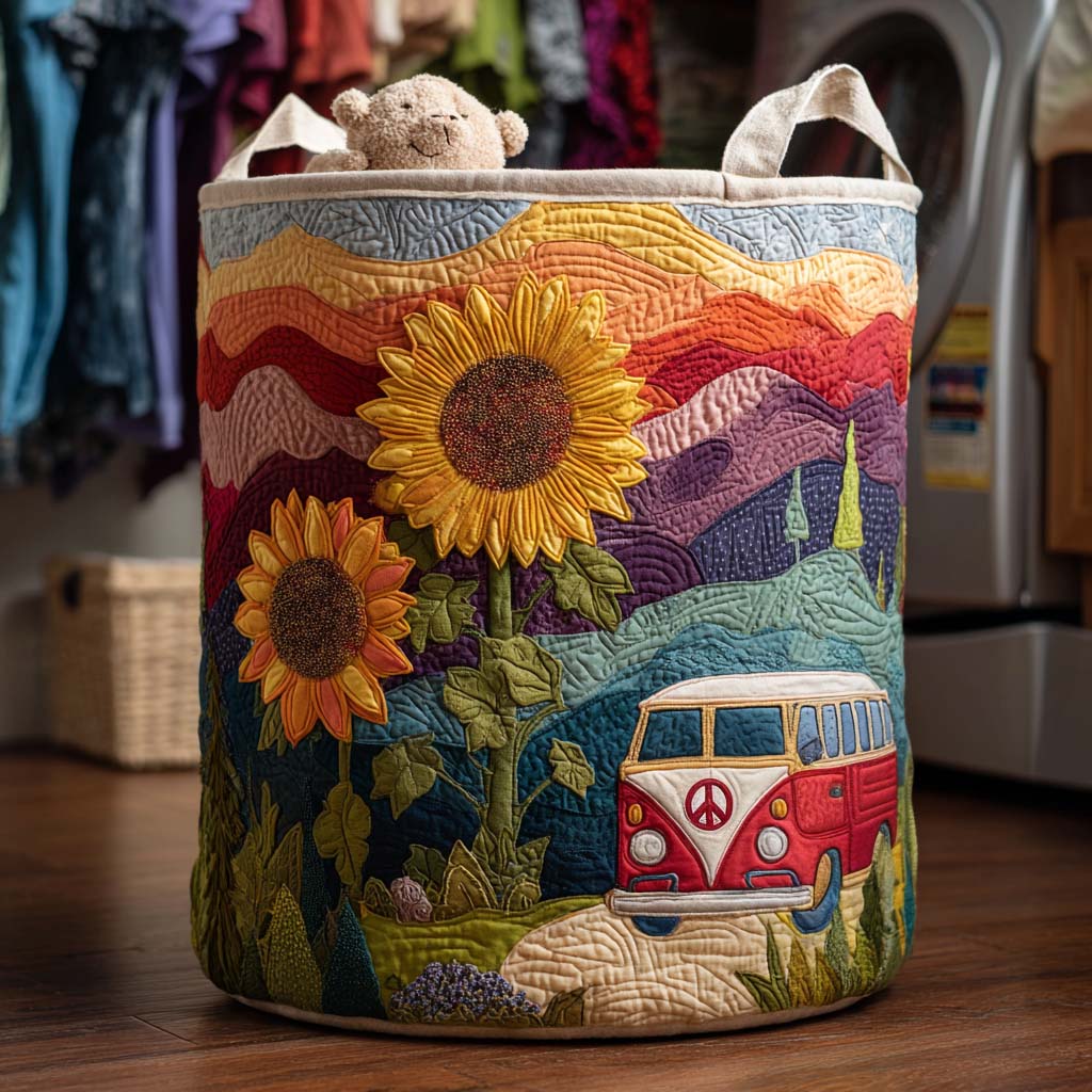 Sunflower Road Quilted Laundry Basket Ideal Present For Newlyweds