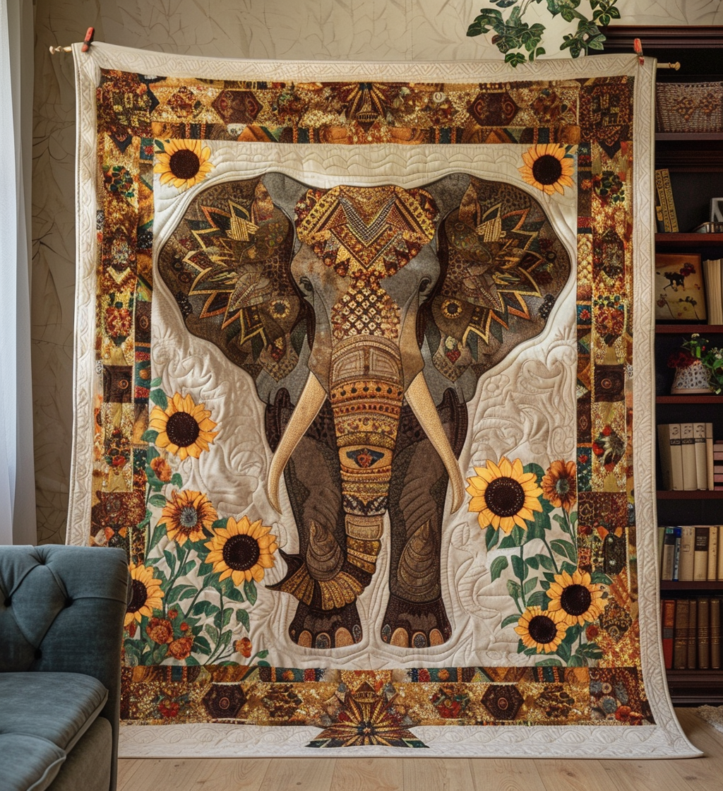 Sunflower Safari Quilted Blanket Best White Elephant Gifts 2025