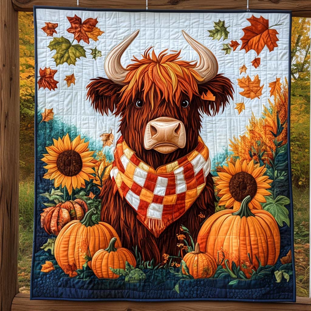 Sunflower Serenade Quilted Blanket Cow Gifts For Cow Loversr