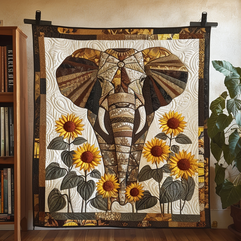 Sunflower Serengeti Quilted Blanket Best White Elephant Gifts 2025