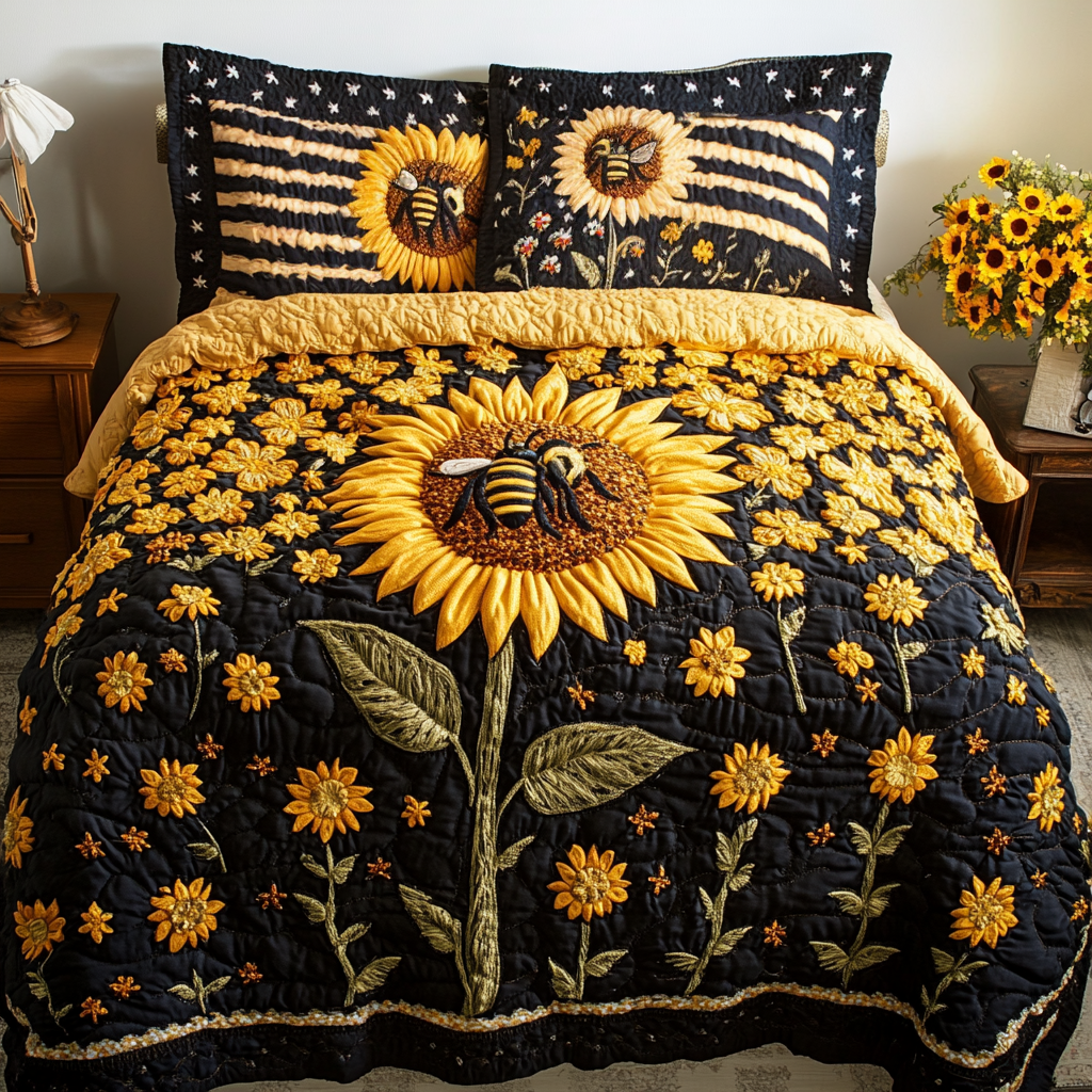 Sunflower Shine Quilted Bedding Set Bedroom Decor Ideas Sunflower Christmas Gift Ideas