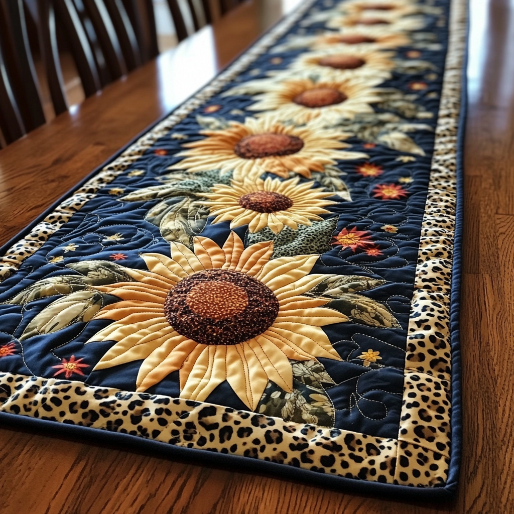 Sunflower Shine Quilted Table Runner Kitchen Table Decor Ideas Gifts For Sunflower Lovers