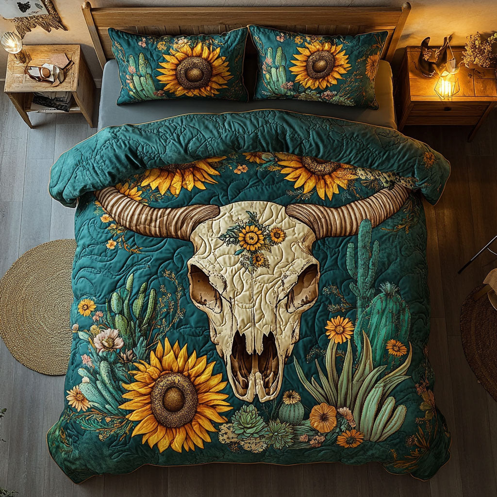 Sunflower Steer Bedding Set Gifts Decoration For Friends and Family on Halloween