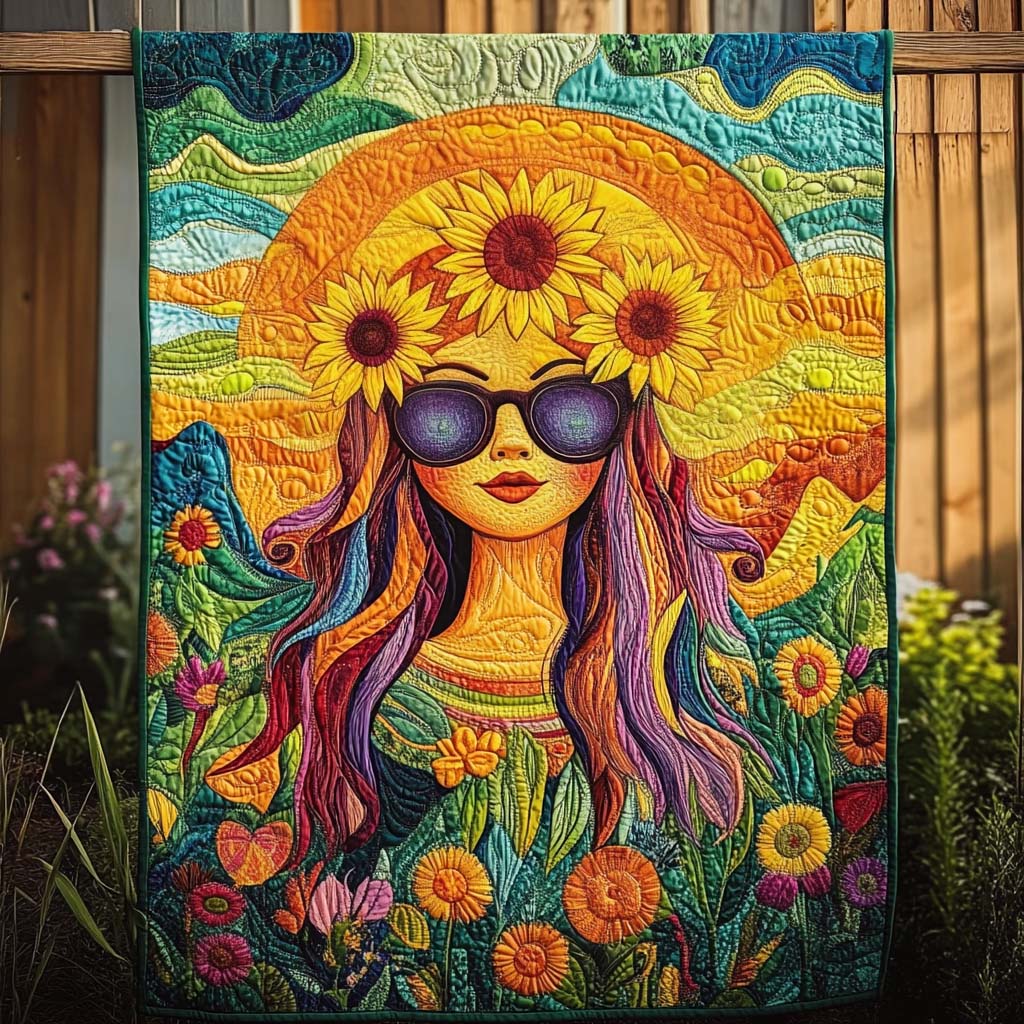 Sunflower Sunshine Quilted Blanket Cute Blankets For Her