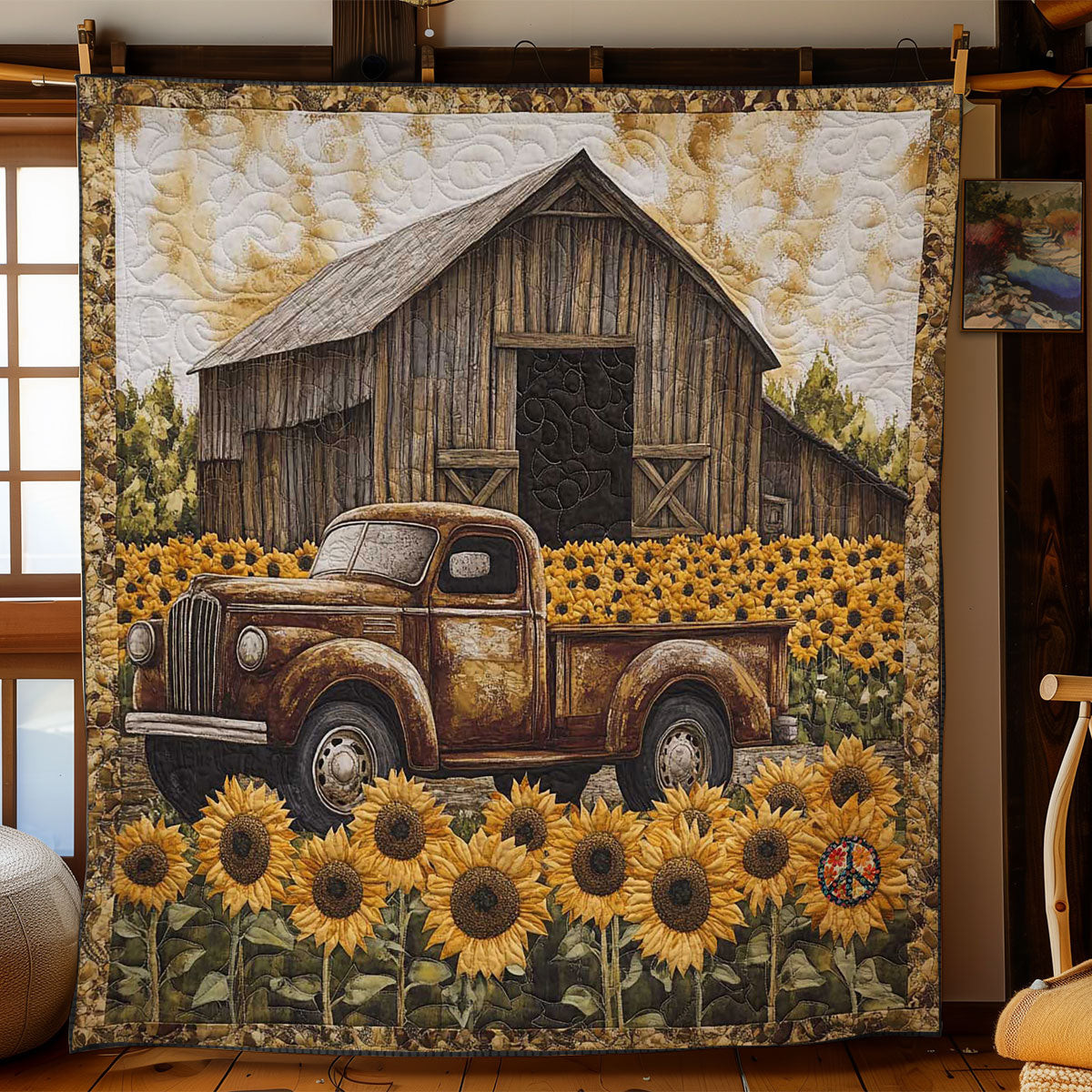 Sunflower Vintage Truck Throws For Couch Birthday Presents For Mom Ideas