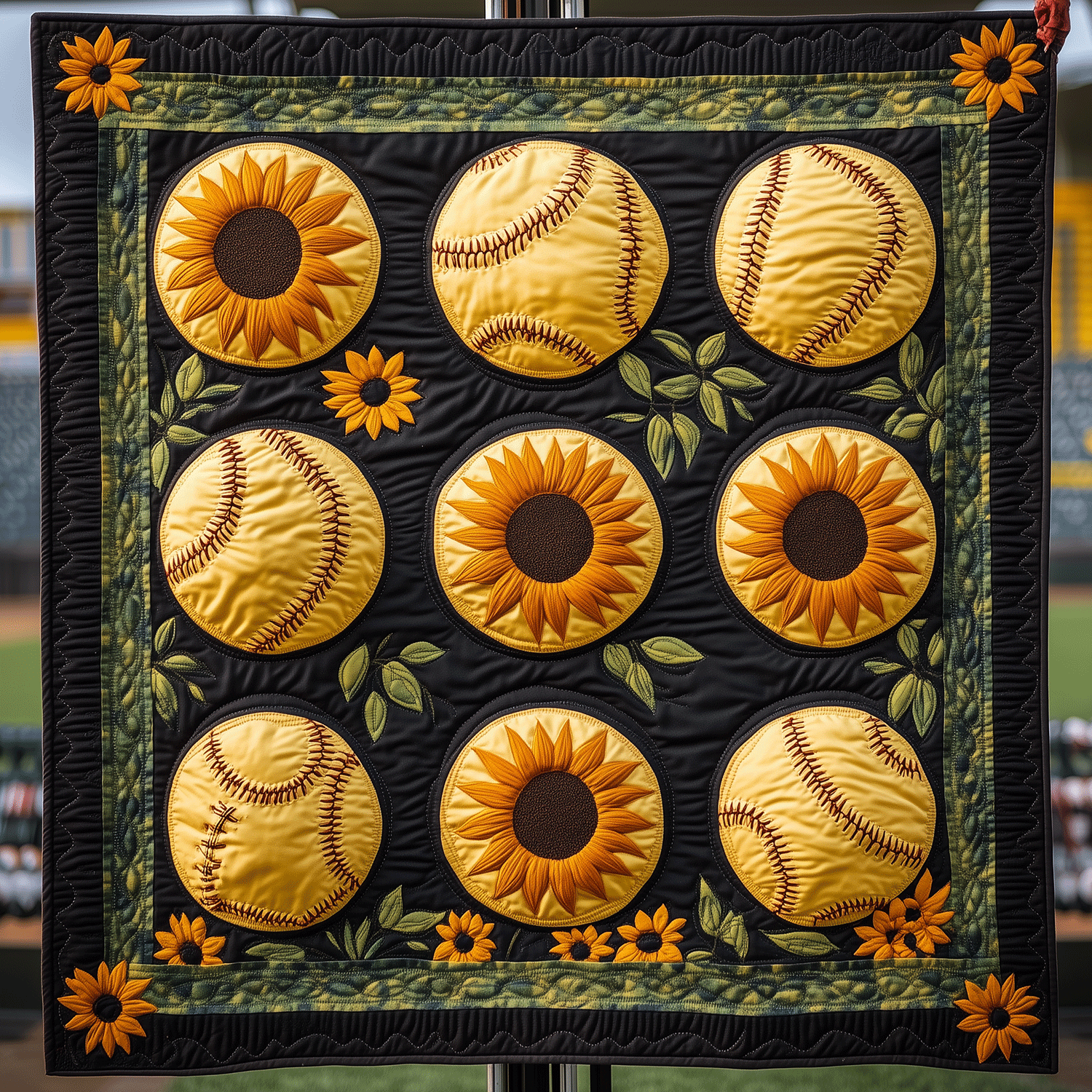 Sunflowers Game Quilted Blanket Cute Blankets For Girlfriend