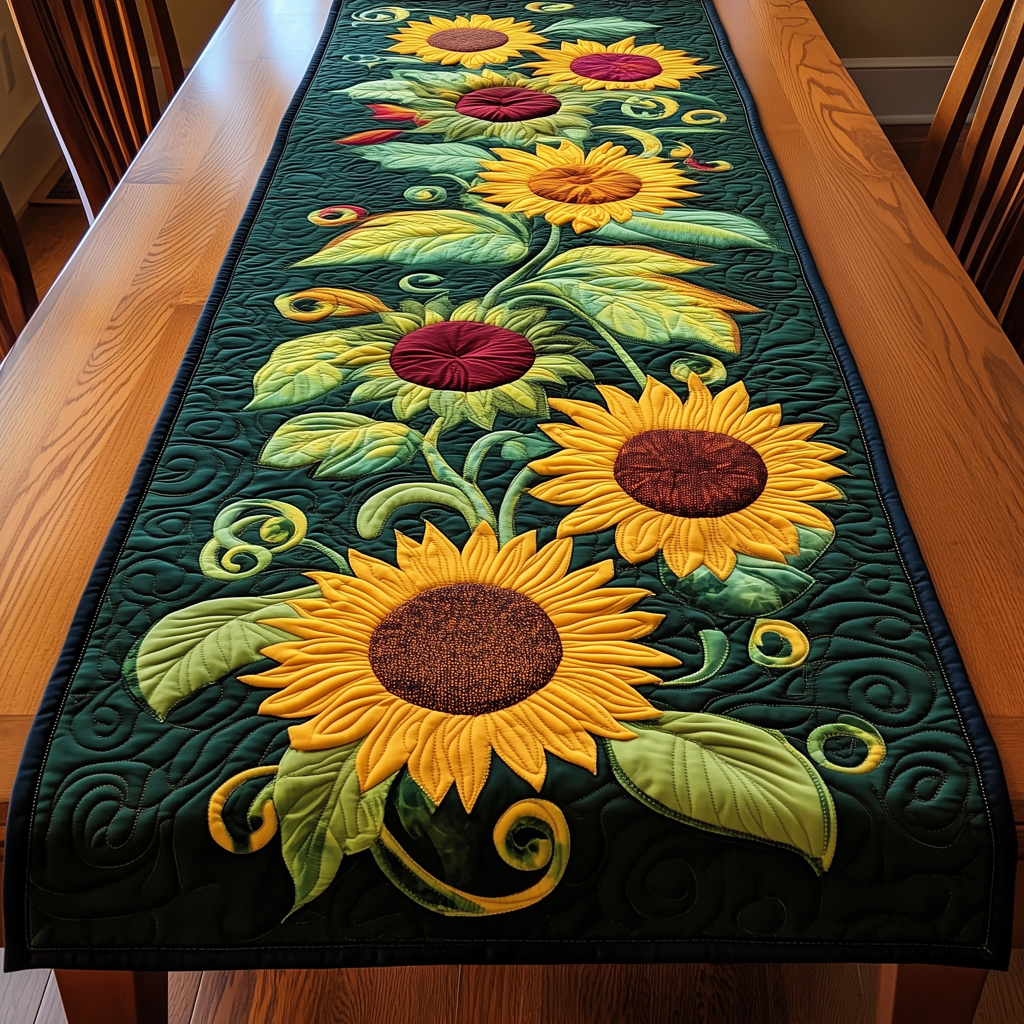 Sunflowers Quilted Table Runner Merchandise Sunflower Christmas Gifts For Women