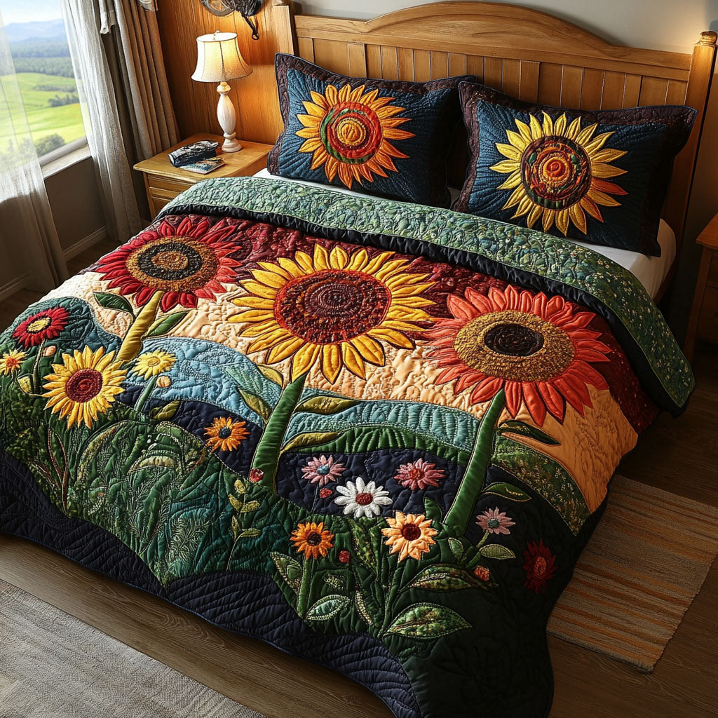 Sunkissed Petal Dreams Quilted Bedding Set Home Comfort Bedding Set That Everyone Will Love