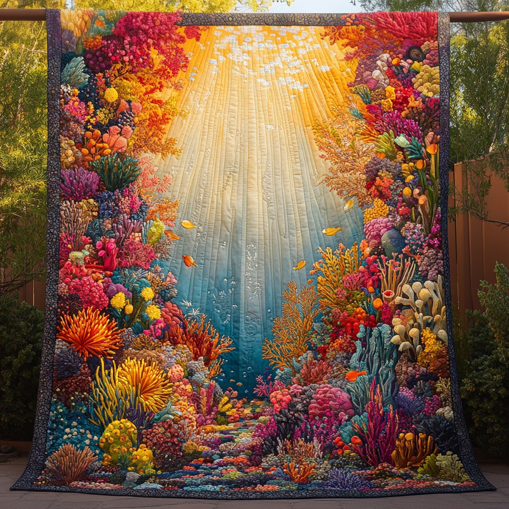 Sunlit Bloom Quilted Blanket Cozy Home Bedding Birthday Gifts For Nature Lovers