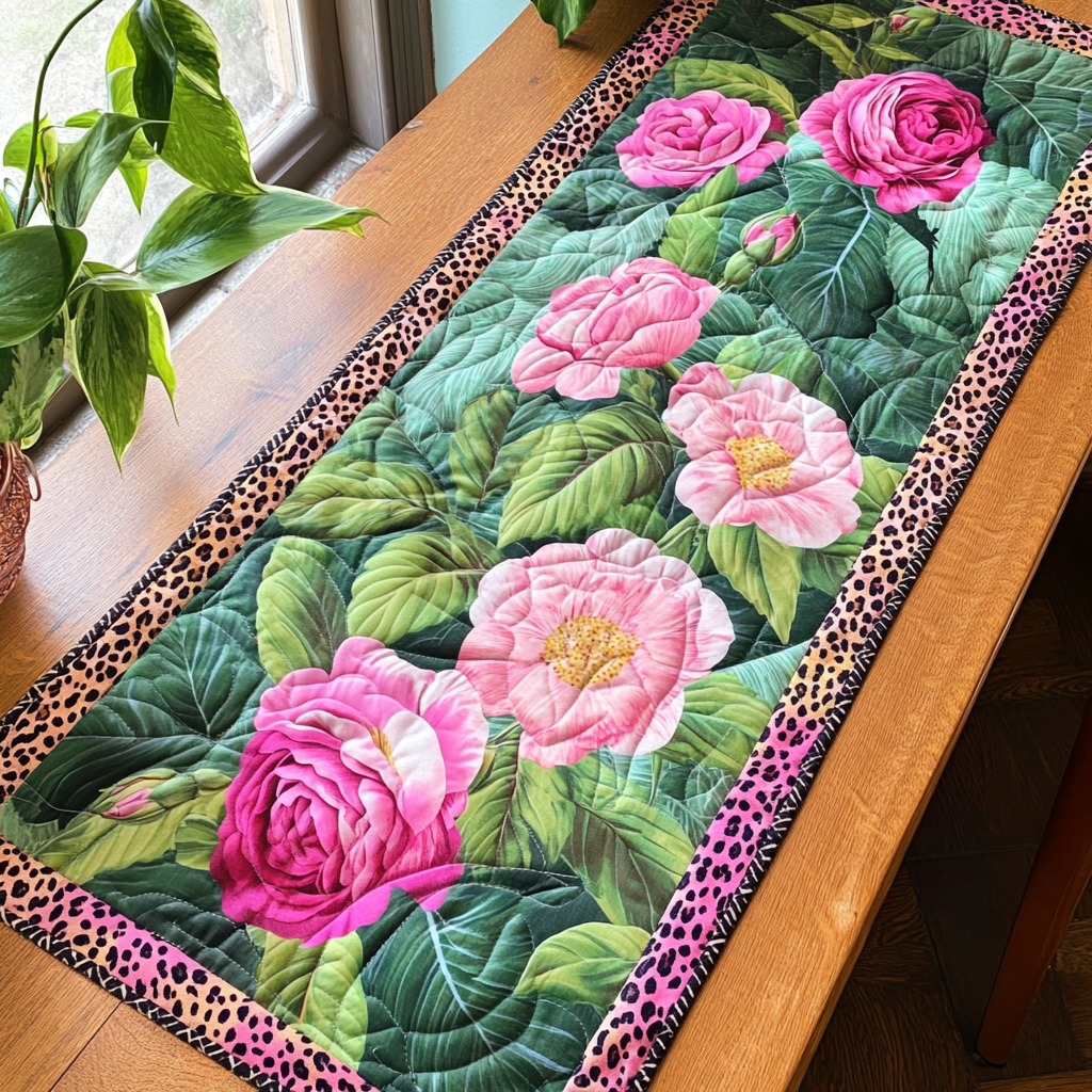Sunlit Bloom Quilted Table Runner Festive Table Runners Presents For Flower Lovers