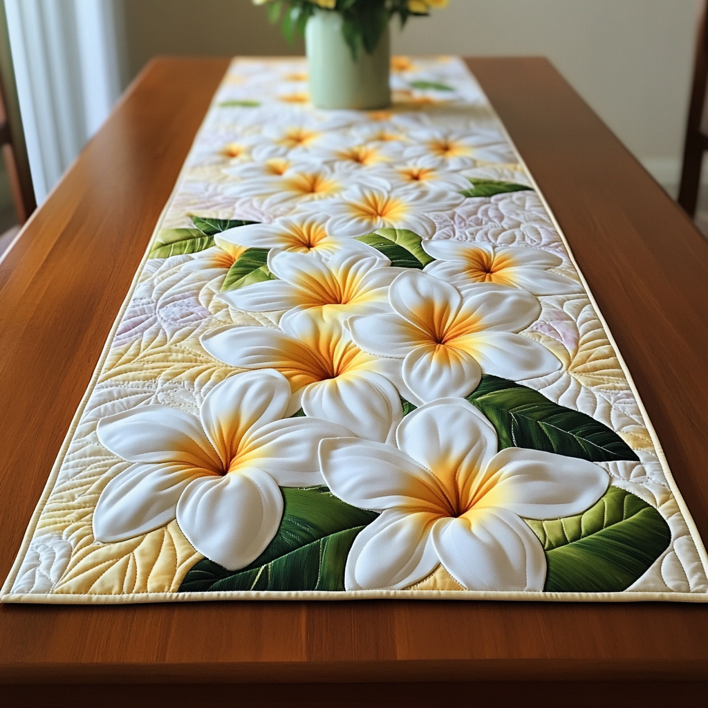 Sunlit Bloom Quilted Table Runner Kitchen Decor Best Gifts For Flower Lovers