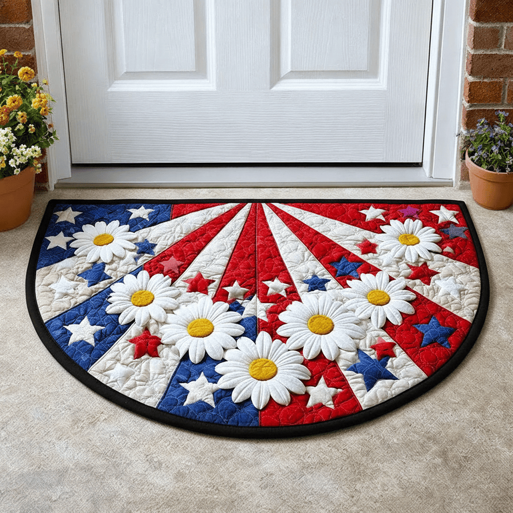 Sunlit Blossoms Quilted Welcome Mat Floral Home Decor Best Gift For Home Lovers