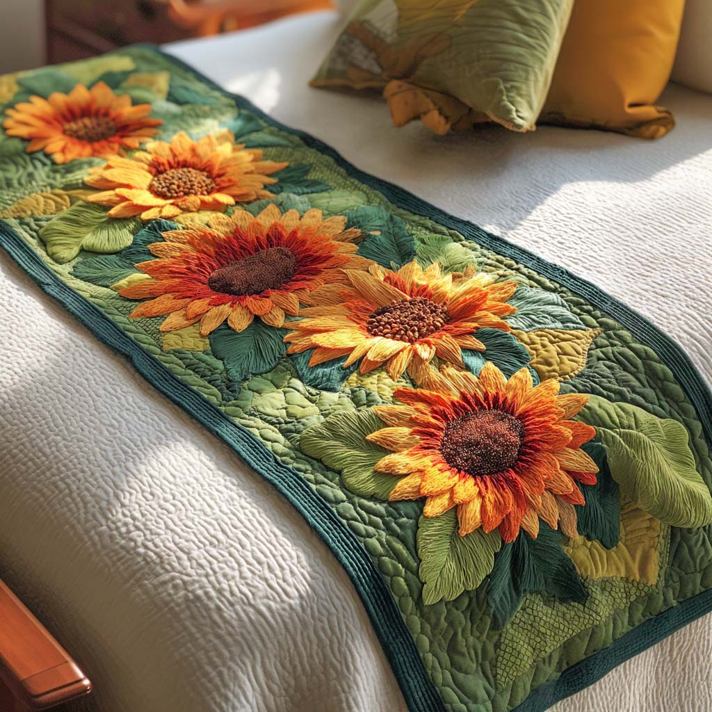 Sunlit Garden Path Quilted Bed Runner Cute Bedroom Decor Christmas Ideas For Her