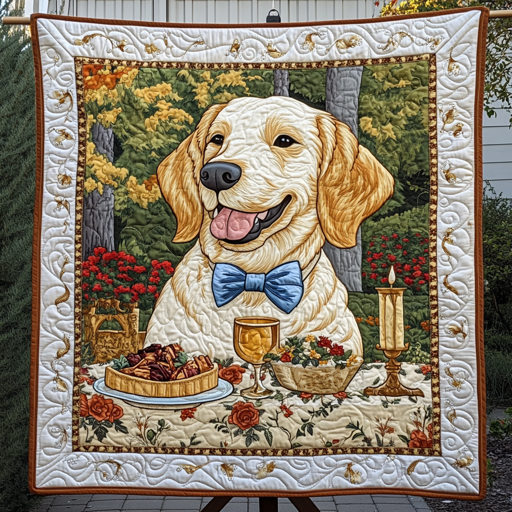 Sunlit Golden Moments Quilted Blanket Labrador Retriever Blanket Dog Gift Ideas For Dog Owners